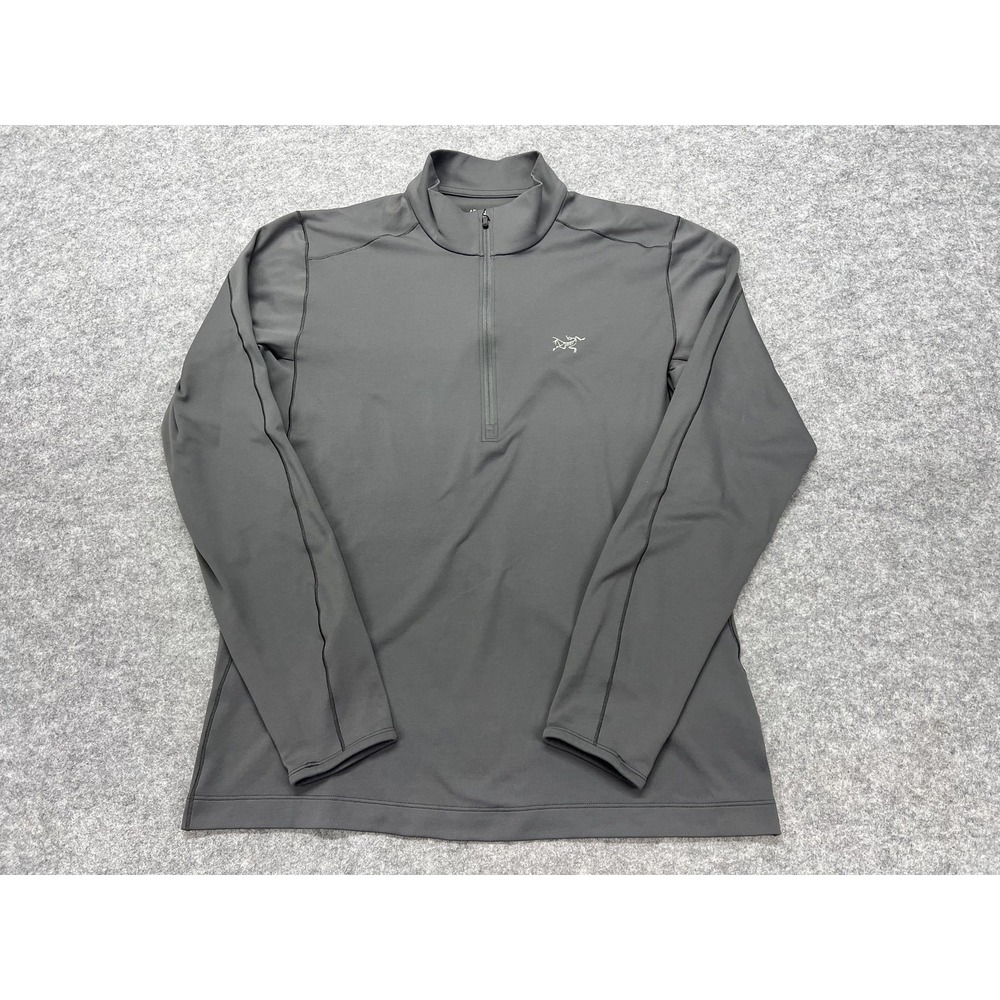 Arc'teryx Shirt Mens Large Gray Motus AR Zip Neck Long Sleeve Base Layer Running